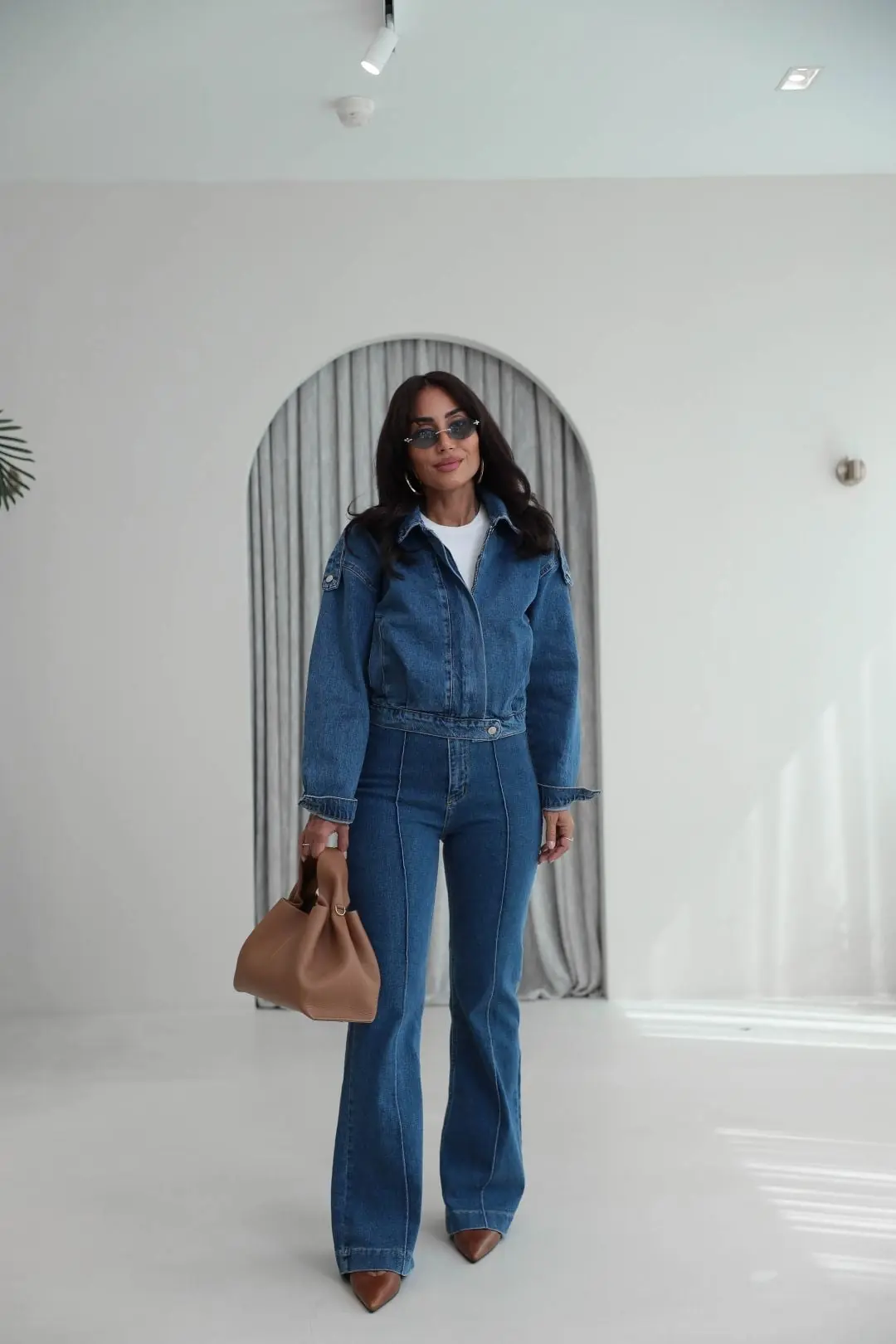 2628 Kemerli Önü Çimalı Denim Pantolon AÇIK MAVİ