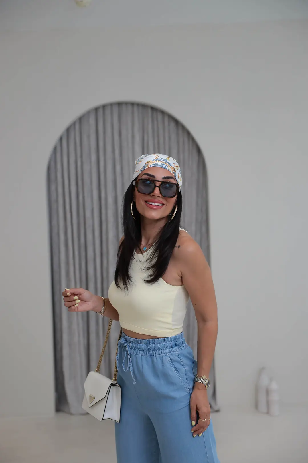 2941 Kolsuz Liyosel Crop Atlet AÇIK SARI