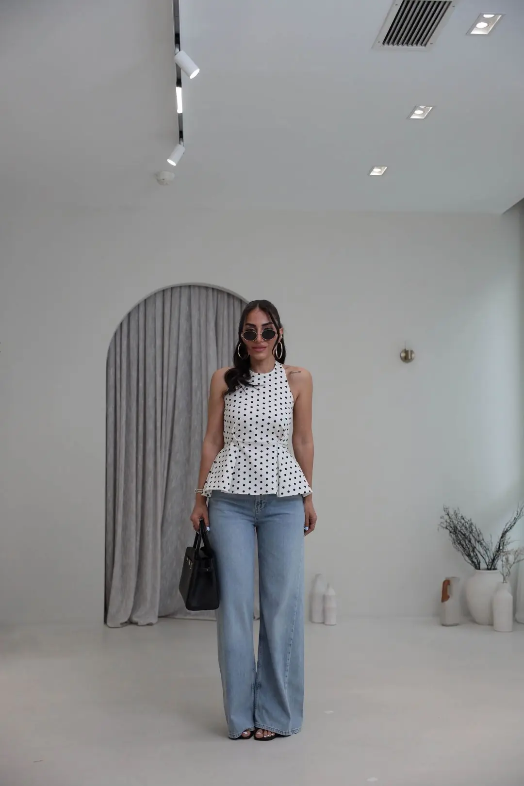 6823 Tencel Denim Bol Kalıp Pantolon AÇIK MAVİ