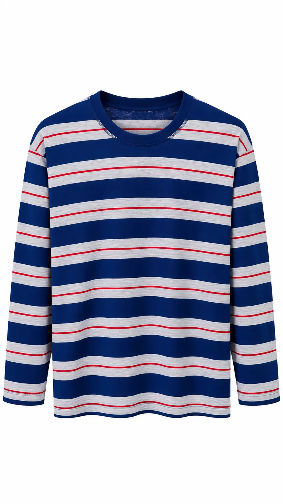6357 Çizgi Detaylı Yumuşak Kumaş Sweatshirt LACİVERT