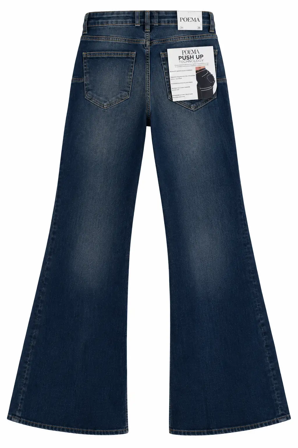2508 Bol Paça Push-Up Jean TİNTLİ MAVİ