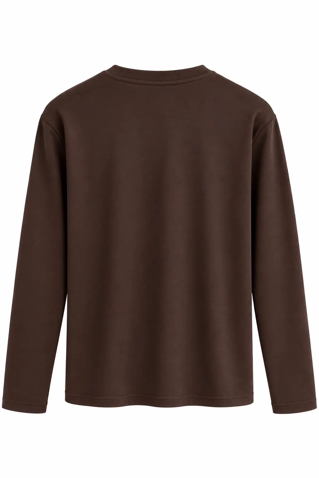 1448 Bisiklet Yaka uzun Kollu Oversize Tshirt KAHVE