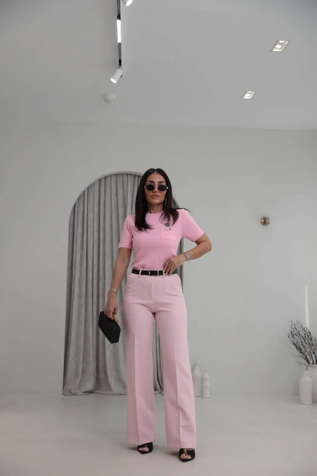 0640 Cebi Ayıcıklı Rayon Kumaş Bluz PEMBE