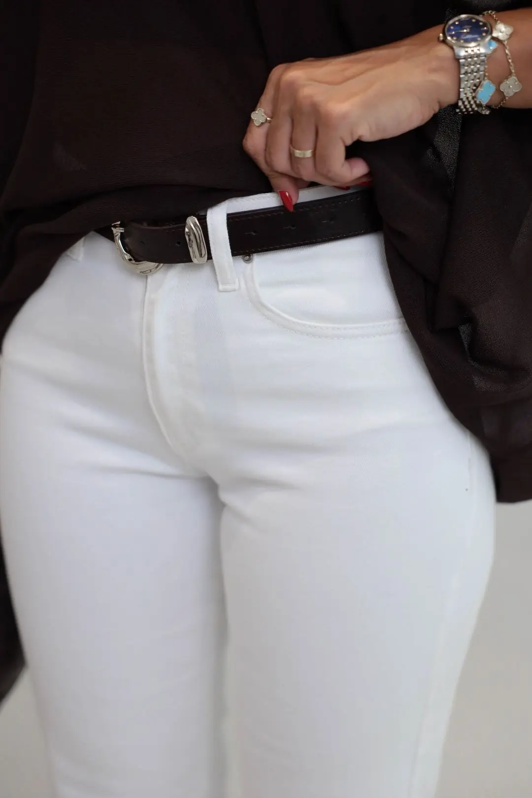 1057 Wide Leg Jean Pantolon EKRU