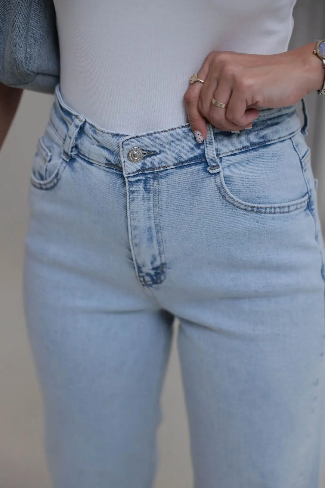 488 Likralı Wide Leg Jean BUZ MAVİ