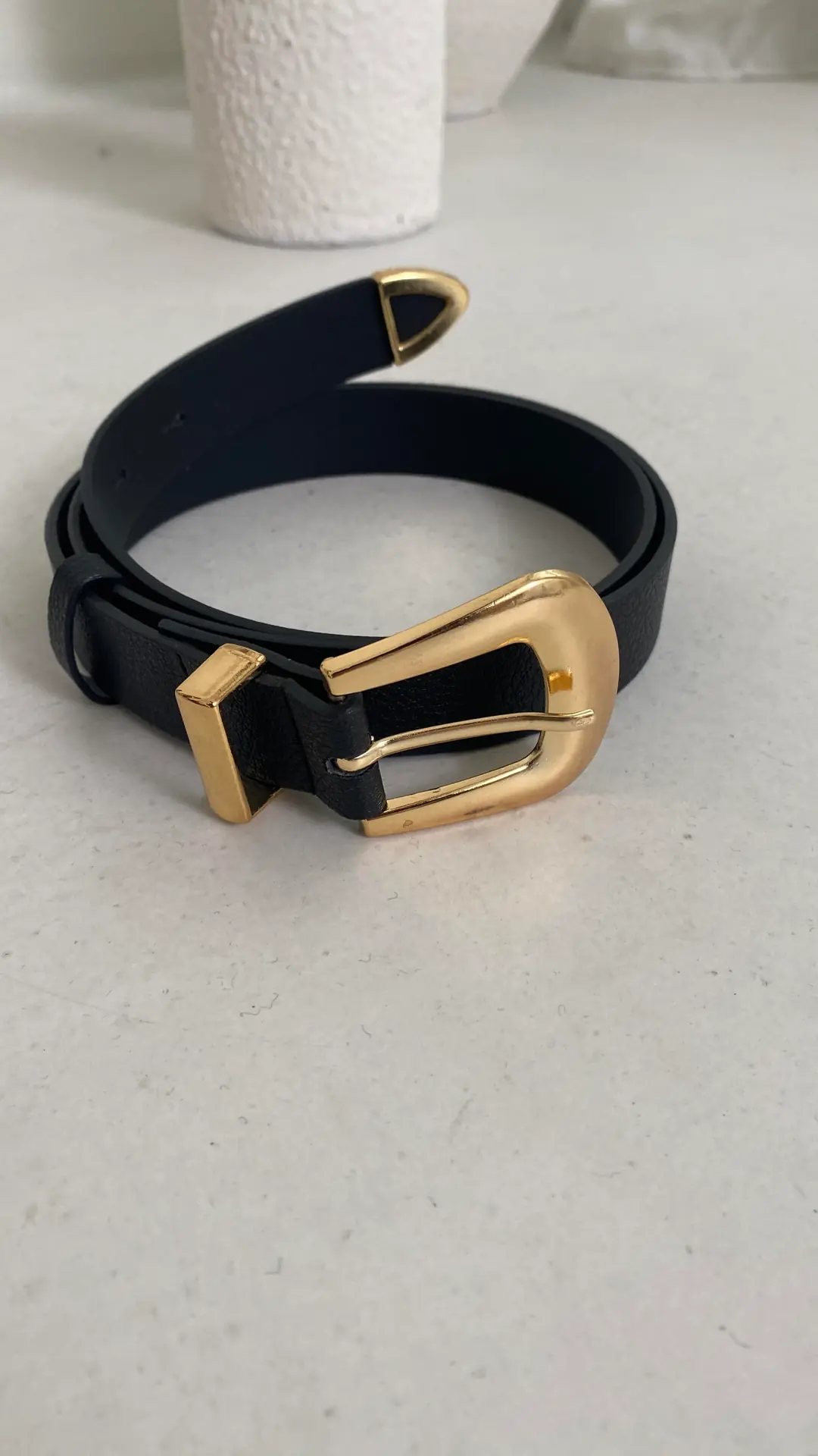 1929 Ucu Metal Detaylı Kemer SİYAH-GOLD