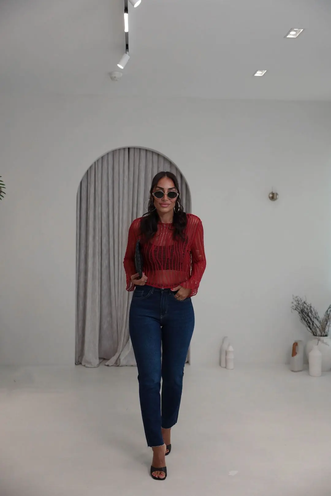 2402 Lazer Kesikli Boyfit Jean KOYU MAVİ