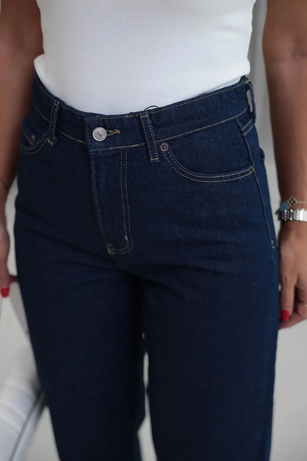 4186 Yüksek Bel Bilek Boy Jean LACİVERT