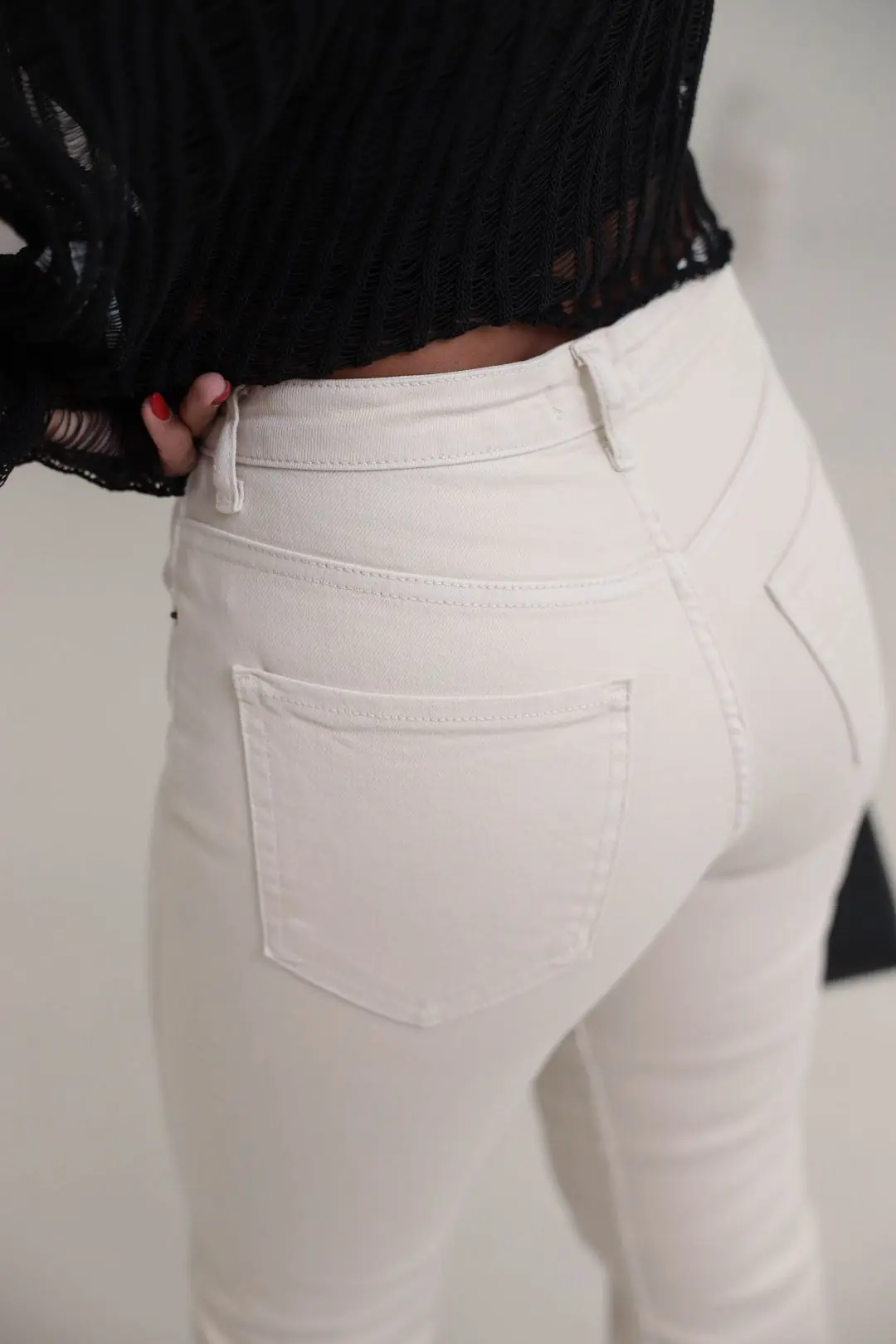 2402 Lazer Kesikli Boyfit Jean BEJ