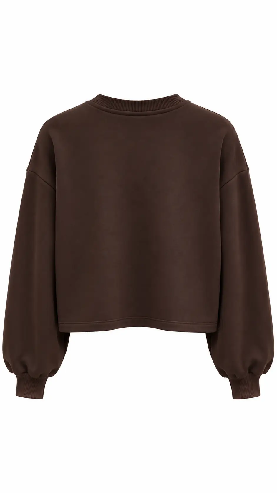 9095 Eteği Taş Süslemeli Pamuklu Sweatshirt KAHVE