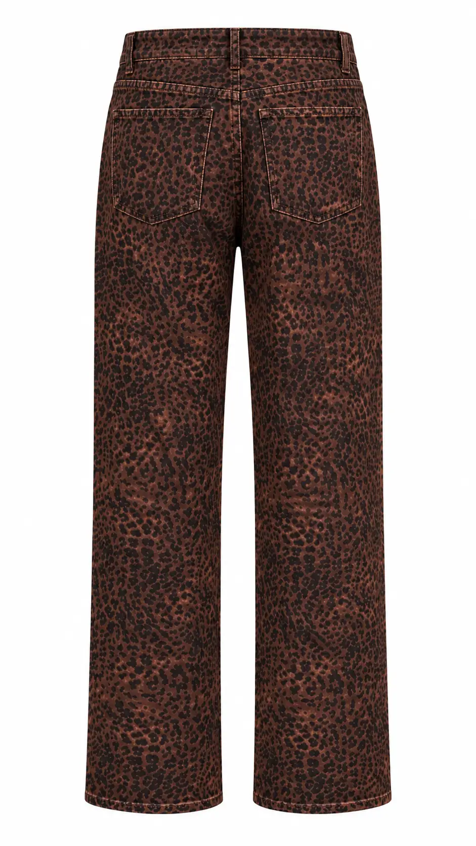 1436 ZR Leopar Desenli Straight Pantolon LEOPAR