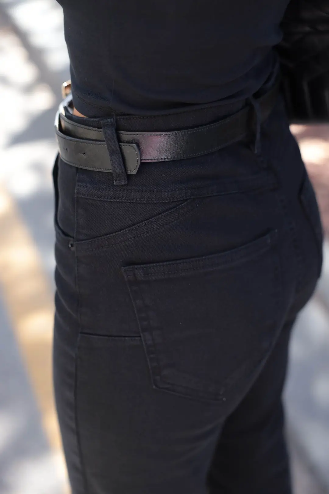 2508 Bol Paça Push-Up Jean SİYAH