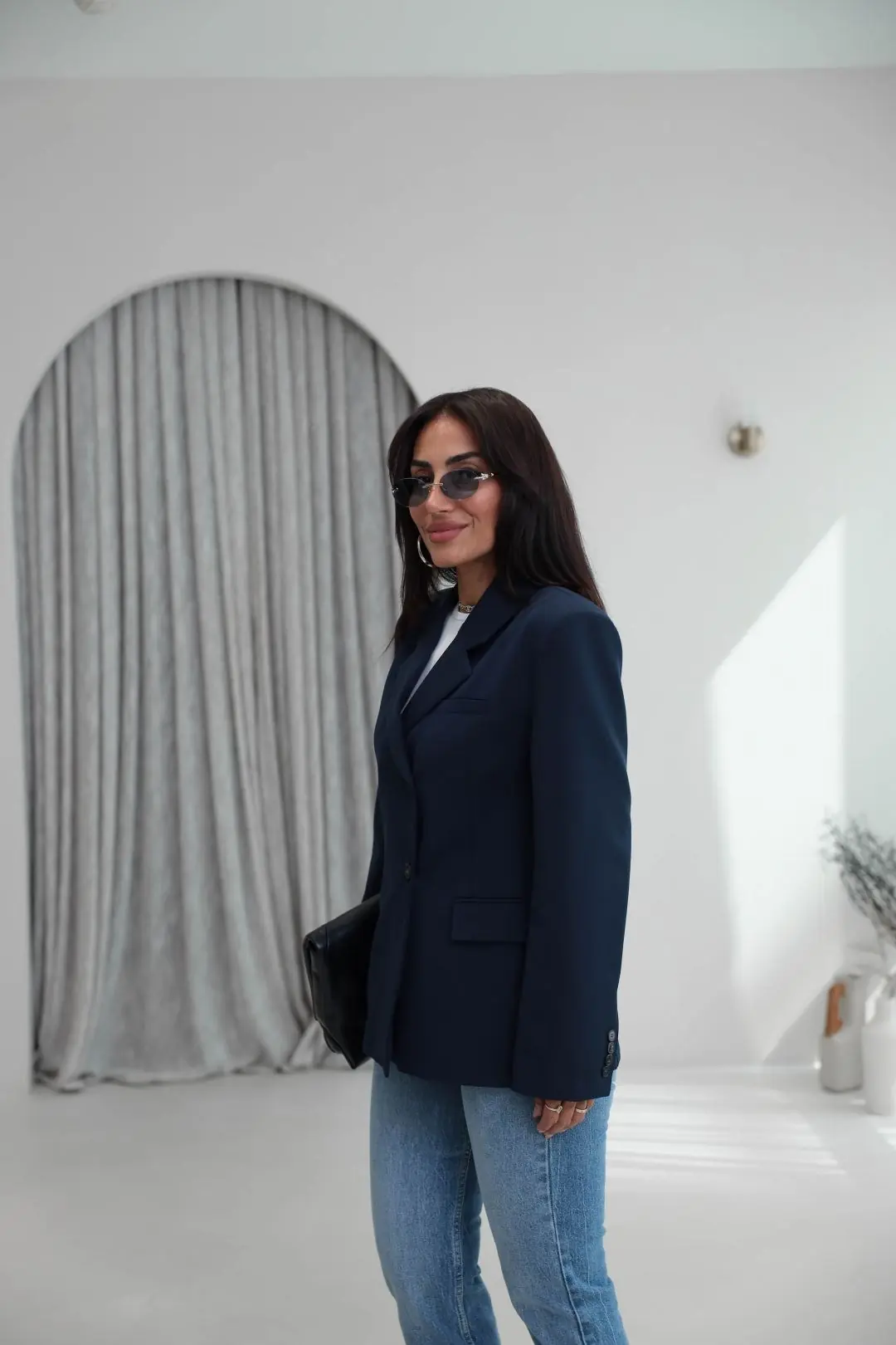 6344 Çift Düğmeli Cep Kapaklı Blazer Ceket LACİVERT