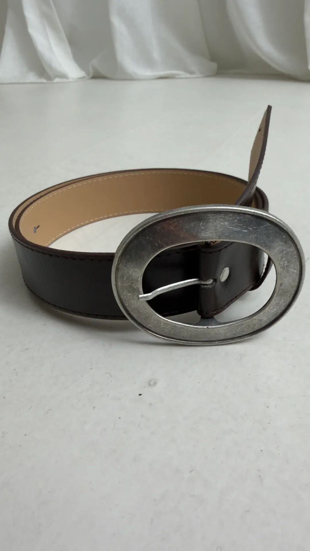 2559 Metal Oval Tokalı Kemer ACI KAHVE