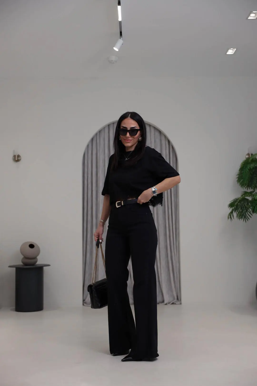 Yüksek Bel Wide Leg Jean KOYU SİYAH