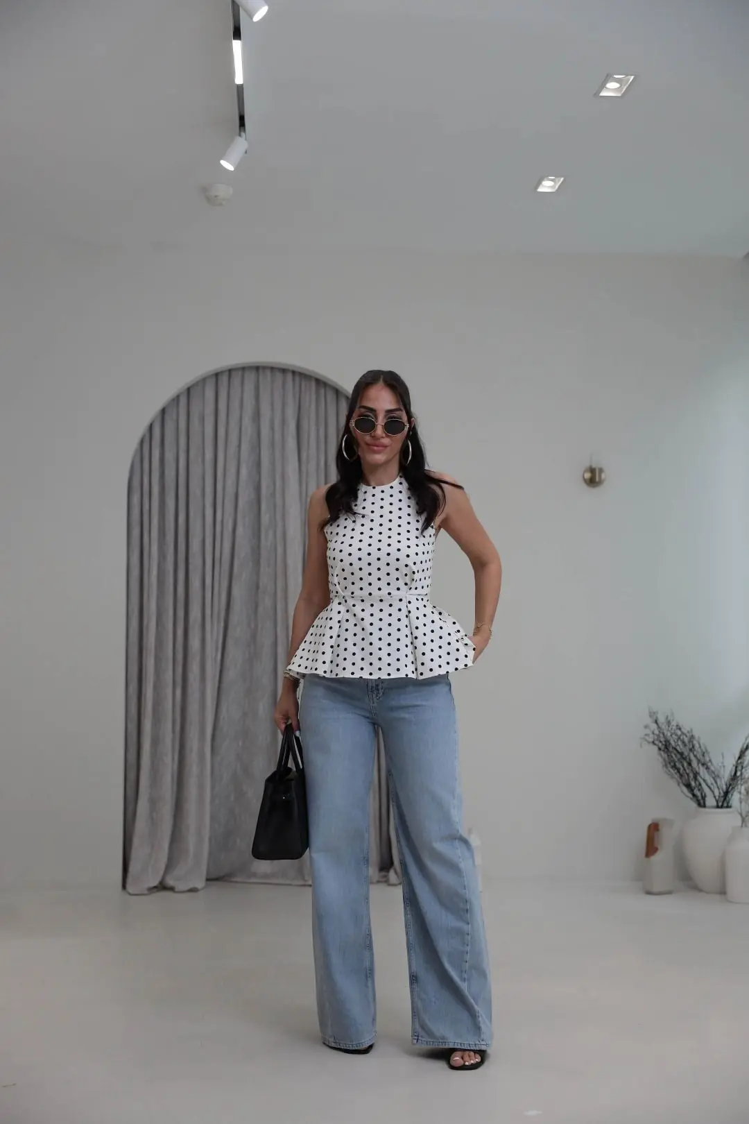 6823 Tencel Denim Bol Kalıp Pantolon AÇIK MAVİ