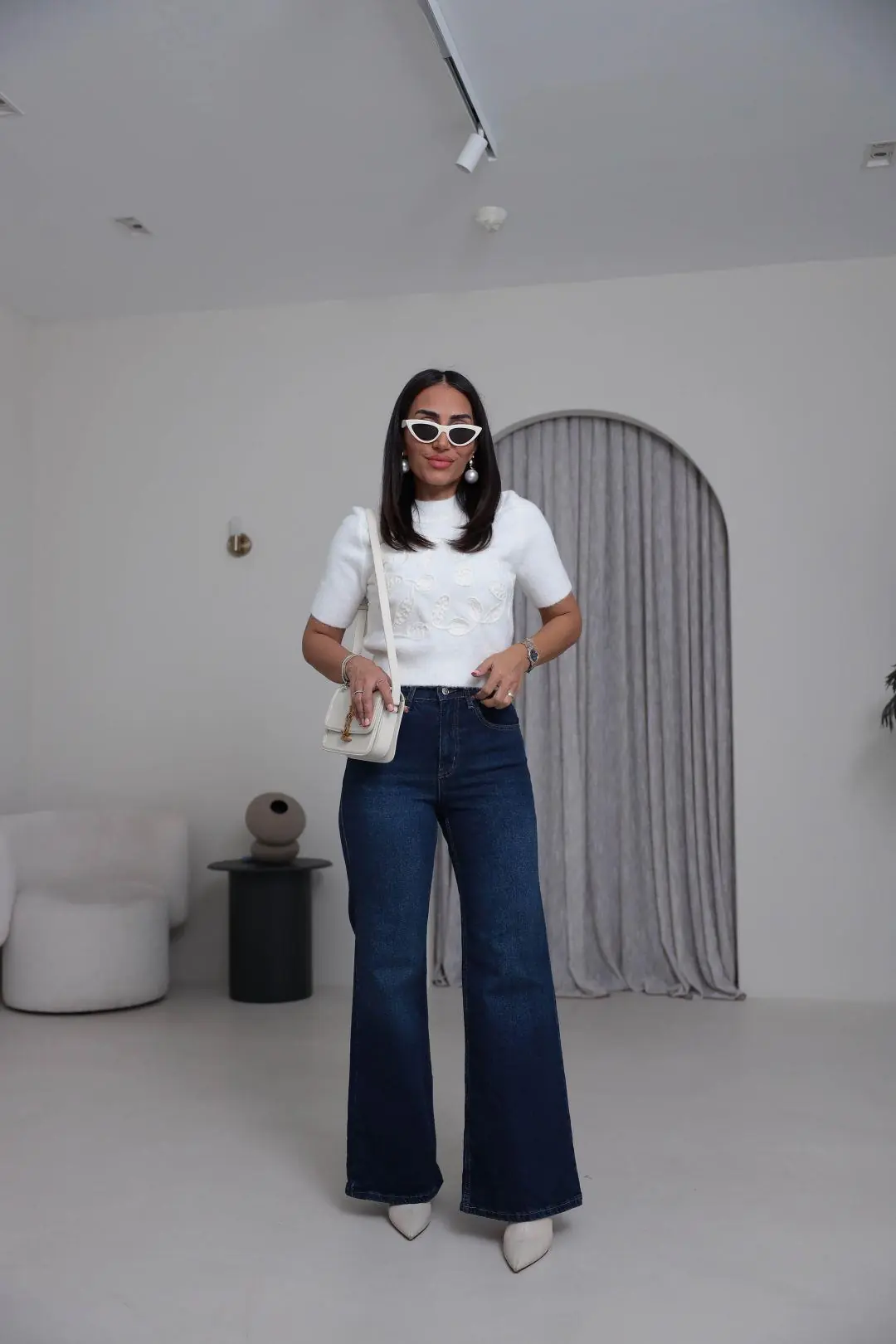 Yüksek Bel Wide Leg Jean KOYU MAVİ