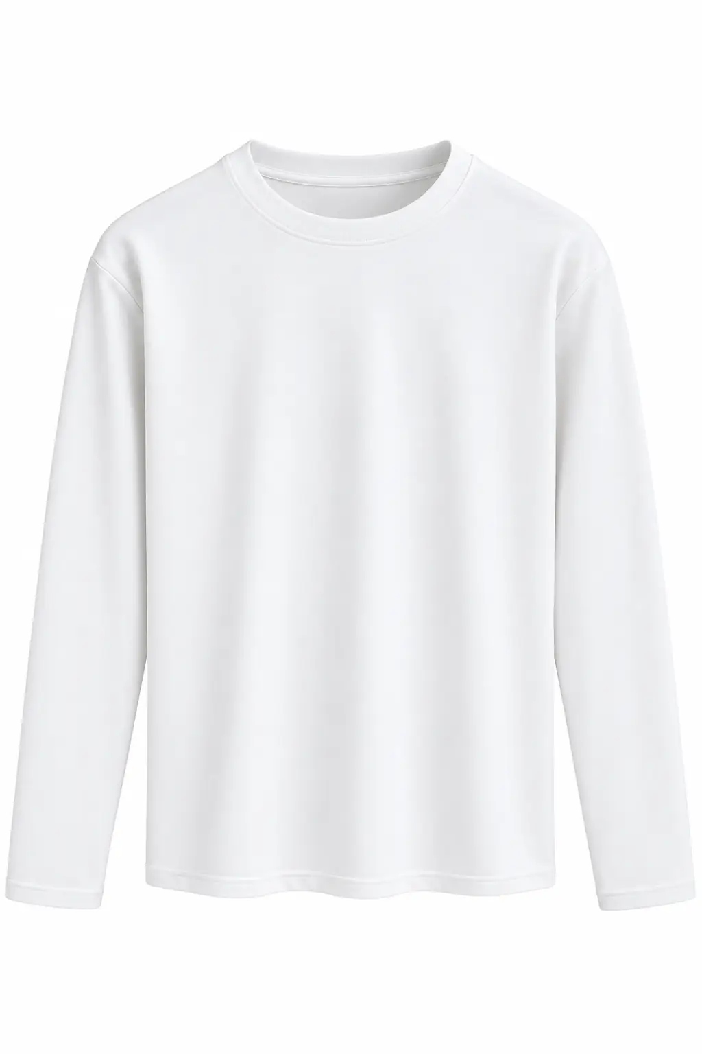 1448 Bisiklet Yaka uzun Kollu Oversize Tshirt BEYAZ