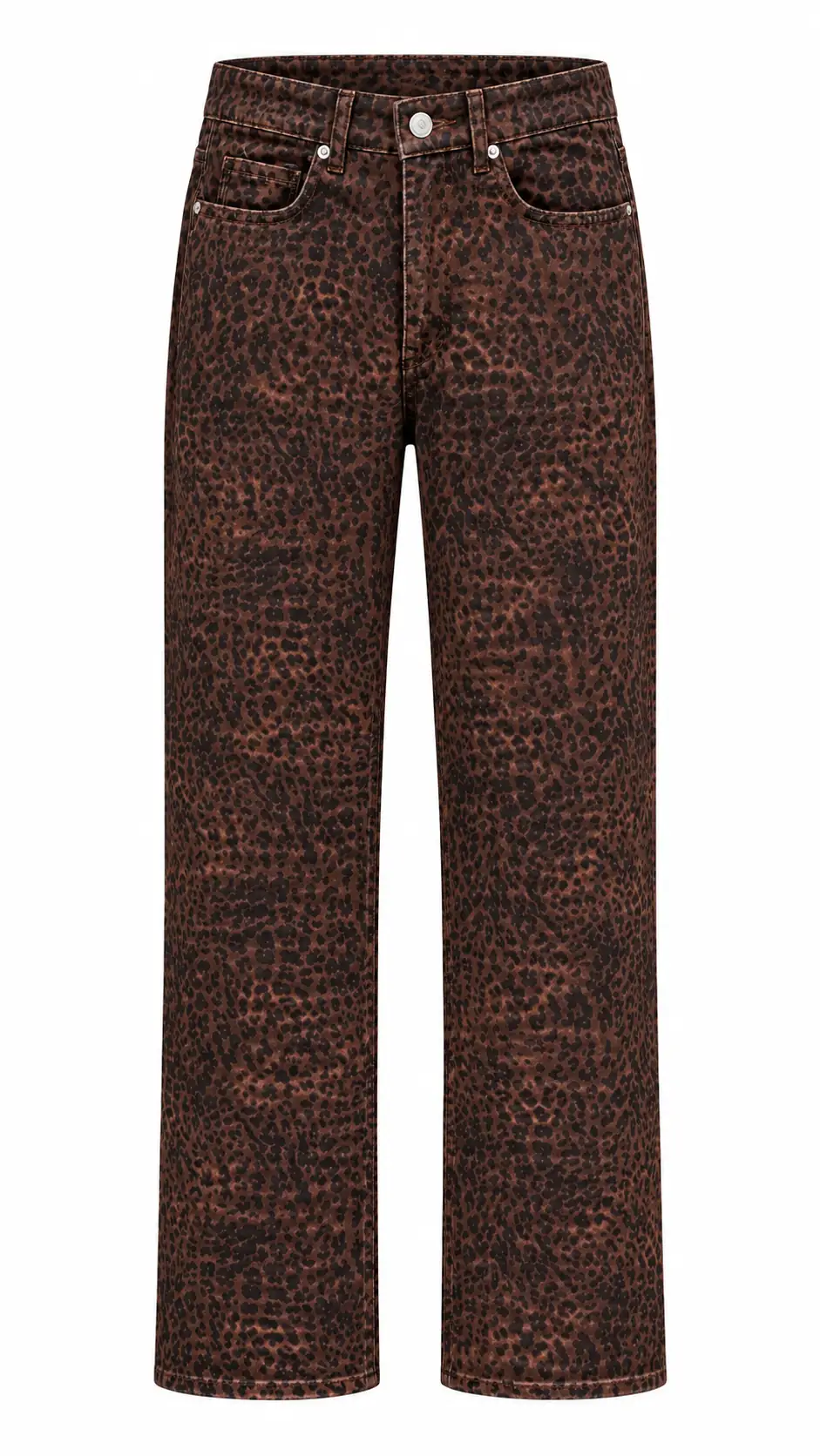 1436 ZR Leopar Desenli Straight Pantolon LEOPAR