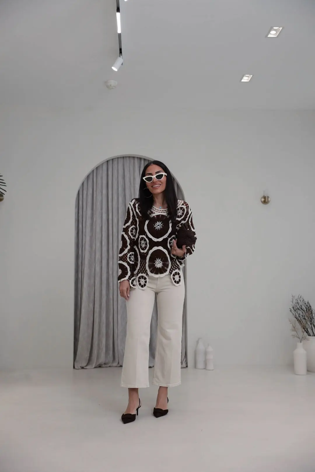 Kemerli Yüksek Bel Culotte Jean BEJ
