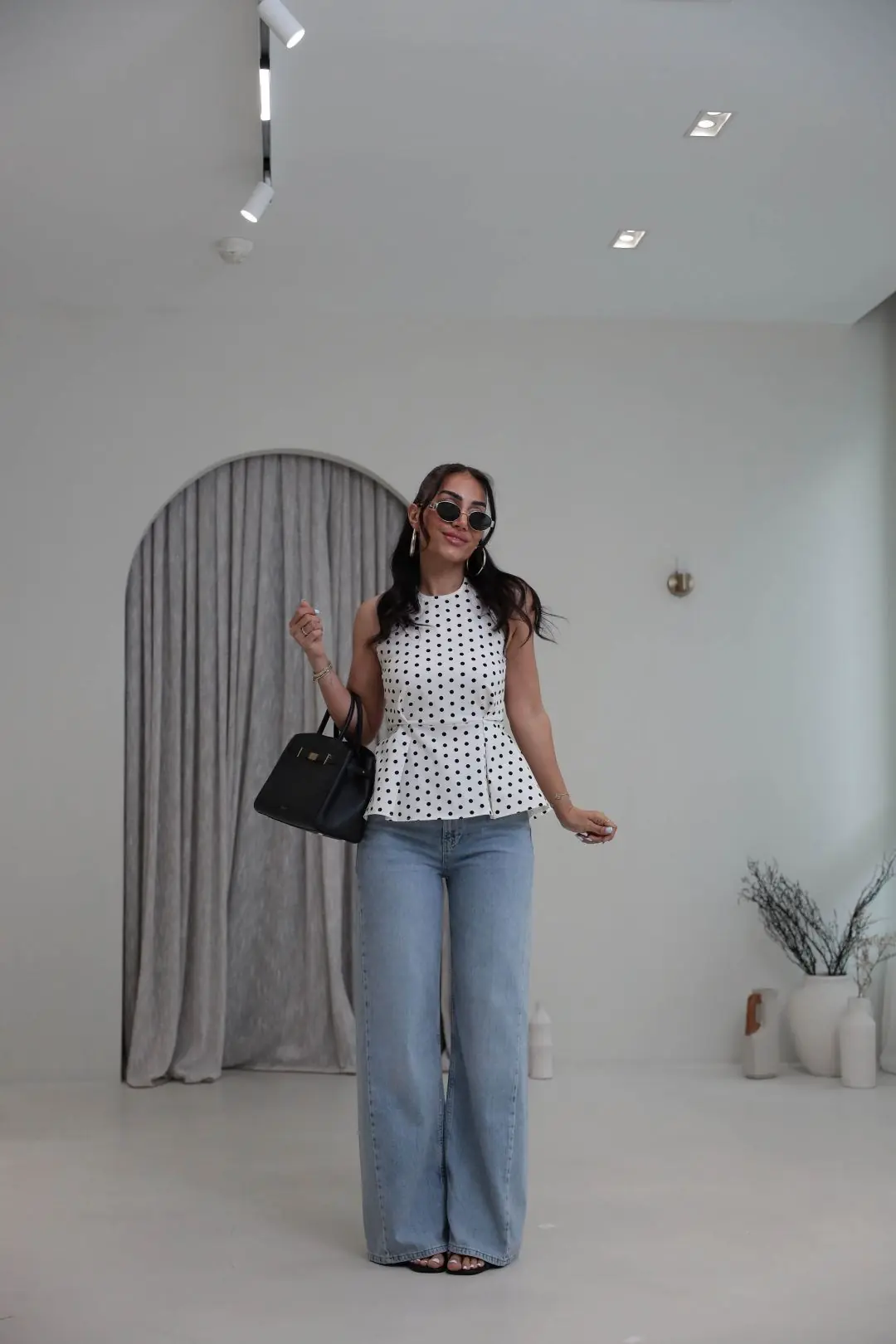6823 Tencel Denim Bol Kalıp Pantolon AÇIK MAVİ
