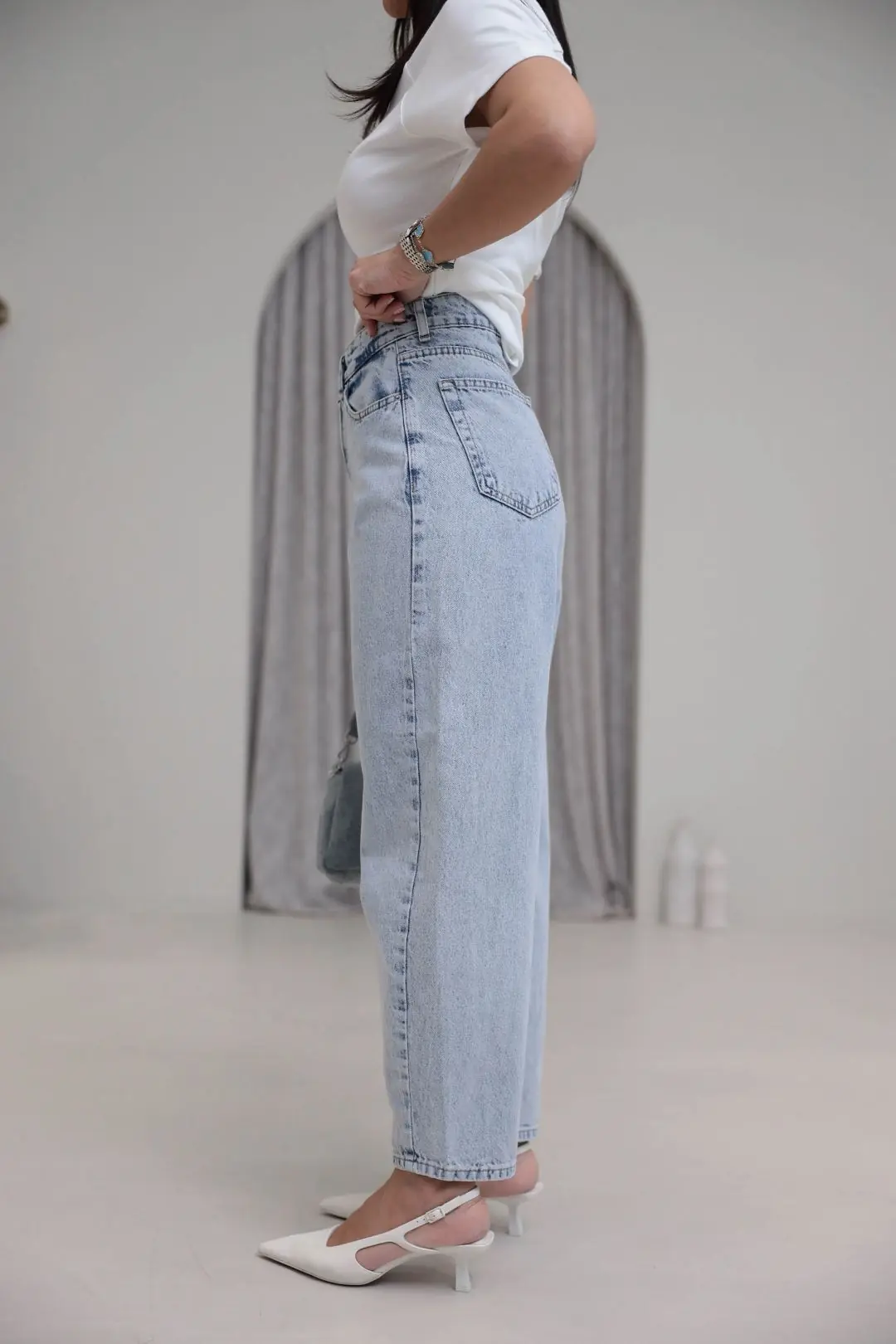 993 Rahat Kesim Barel Jean Pantolon BUZ MAVİ