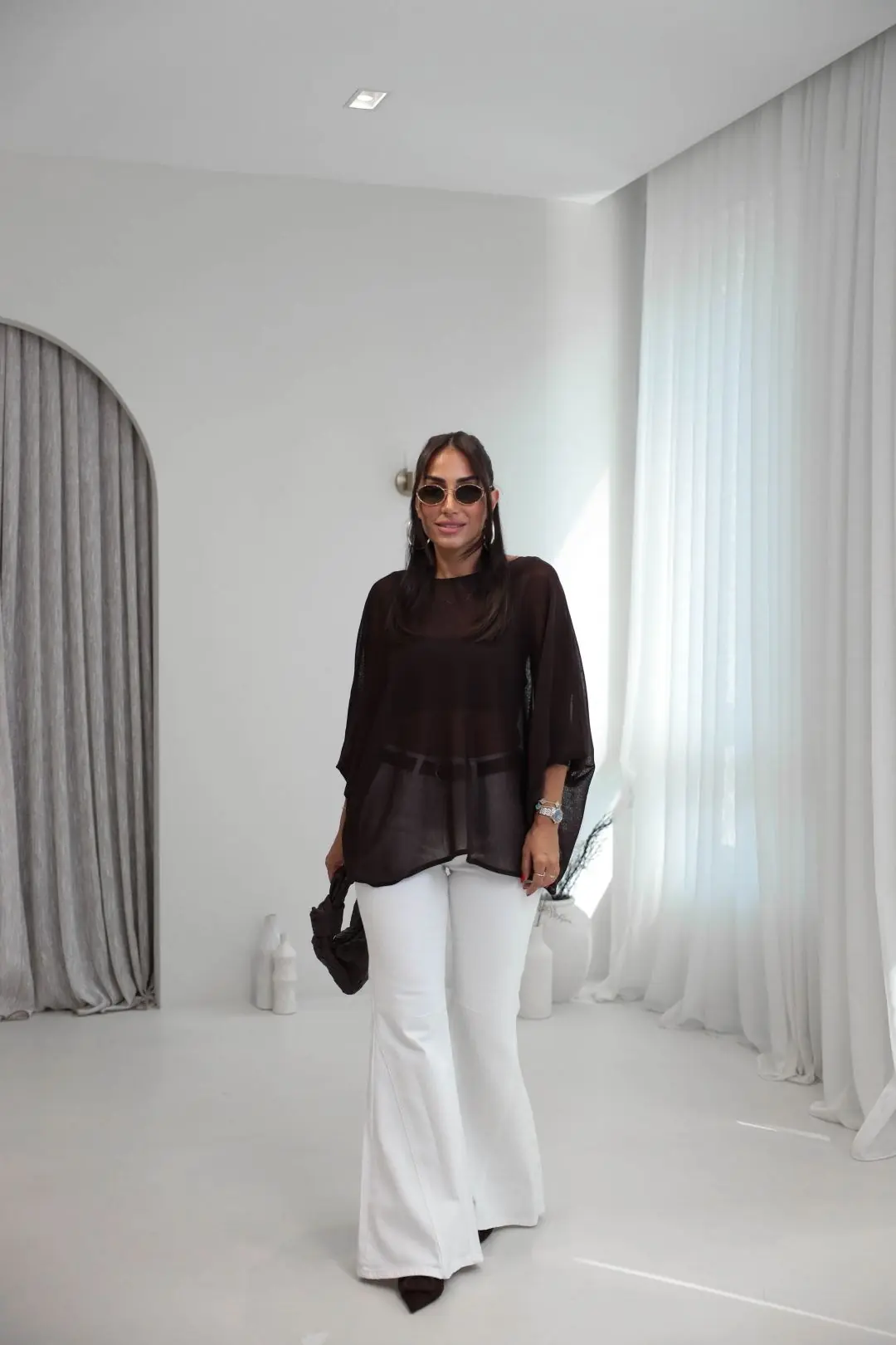 1057 Wide Leg Jean Pantolon EKRU