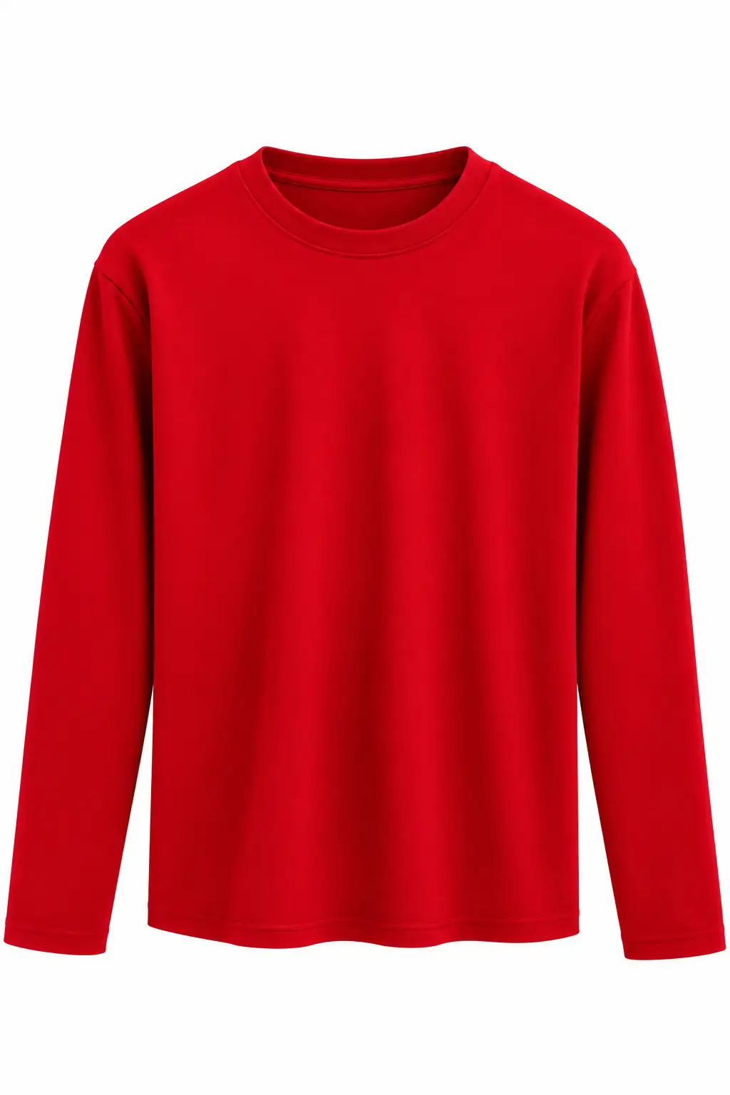 1448 Bisiklet Yaka uzun Kollu Oversize Tshirt KIRMIZI