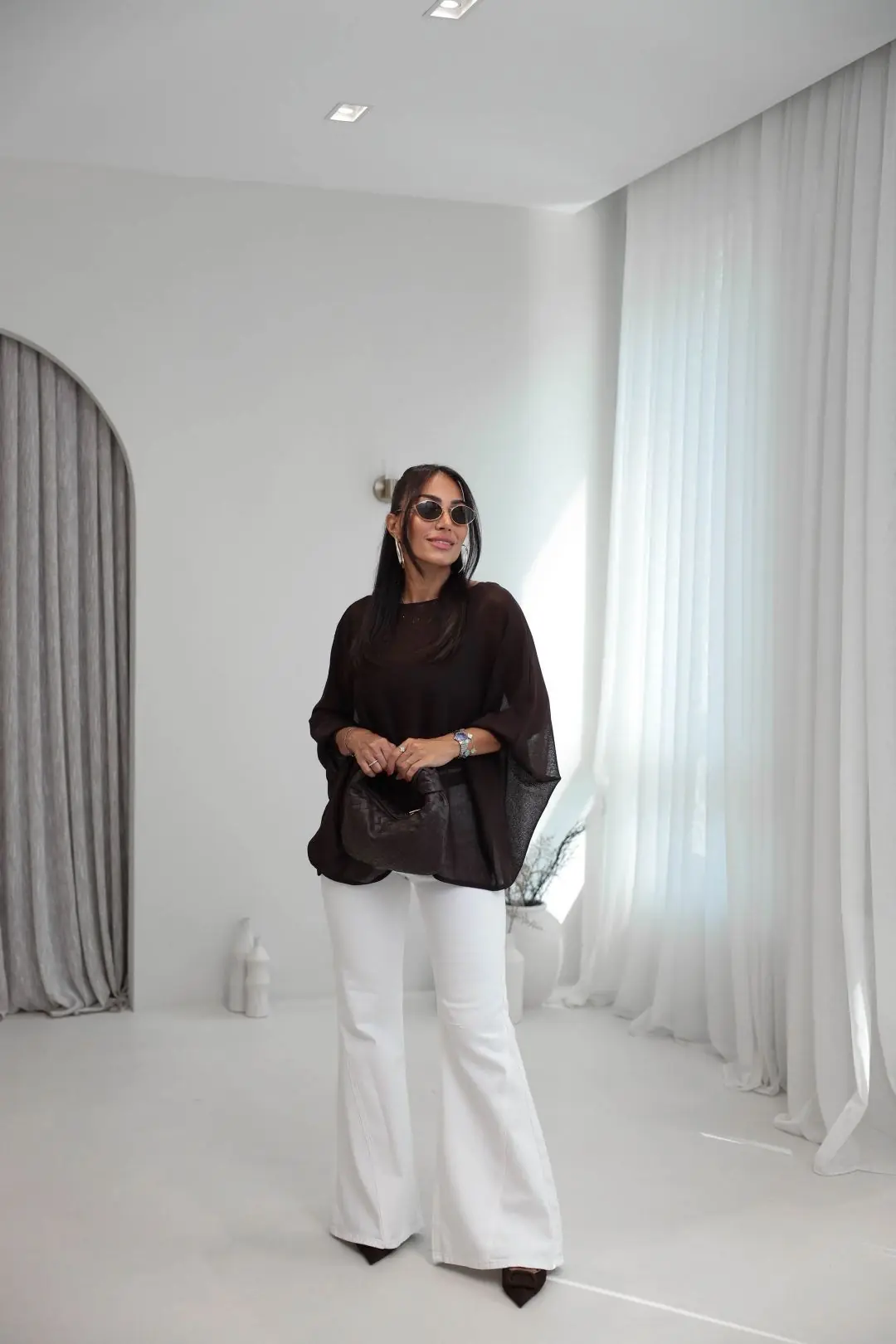 1057 Wide Leg Jean Pantolon EKRU