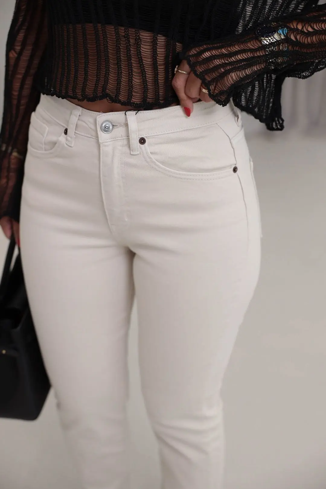 2402 Lazer Kesikli Boyfit Jean BEJ