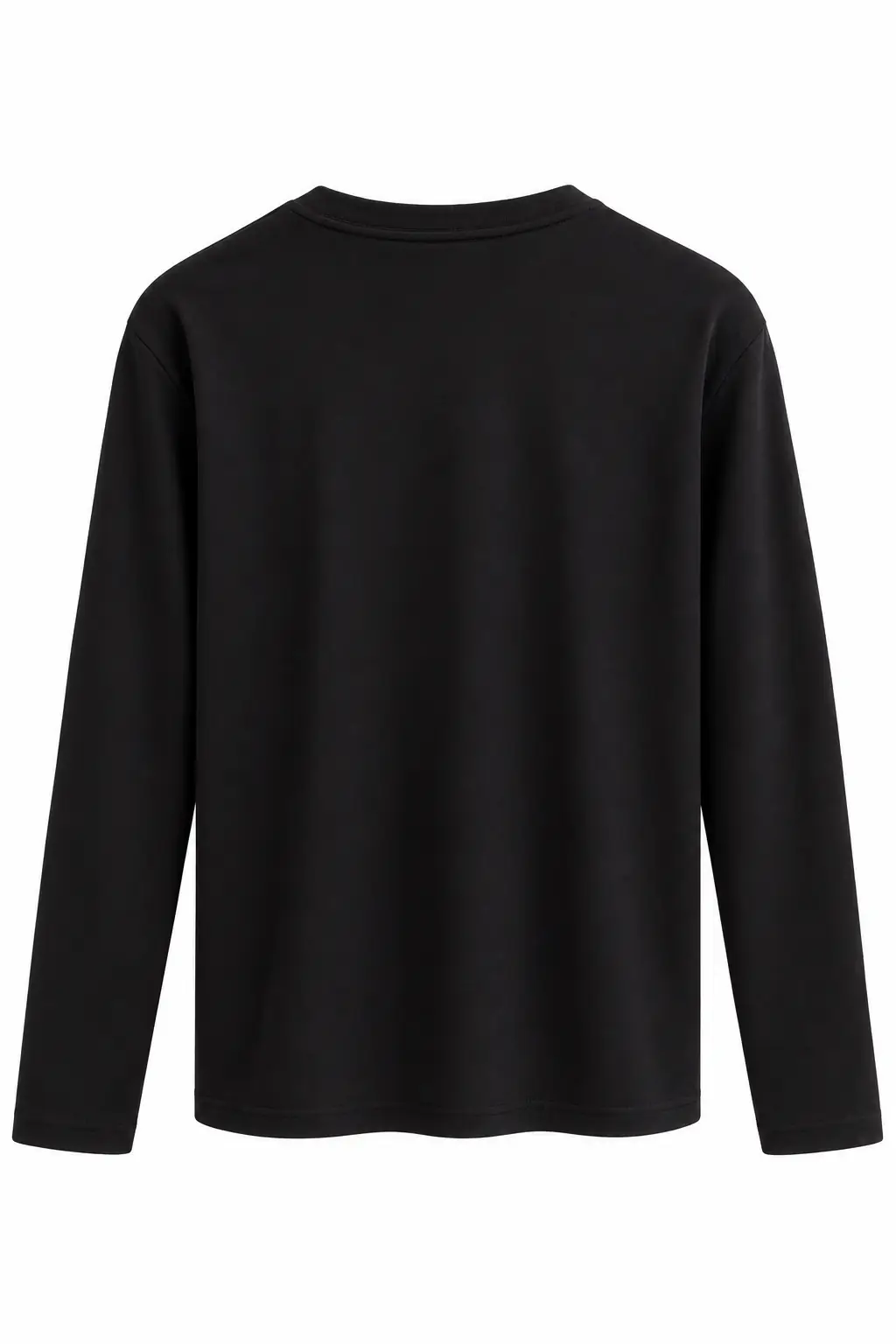 1448 Bisiklet Yaka uzun Kollu Oversize Tshirt SİYAH