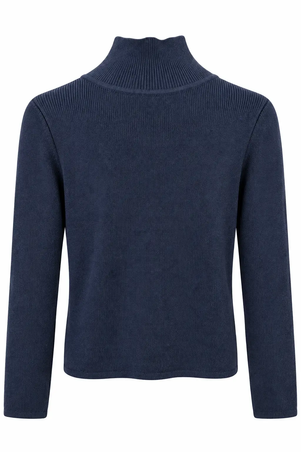 0686Y Çıtçıtlı Dik Yaka Triko Kazak Indigo
