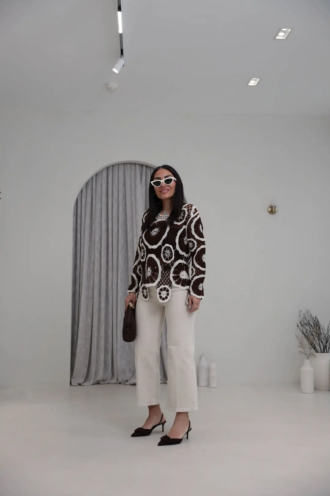 Kemerli Yüksek Bel Culotte Jean BEJ