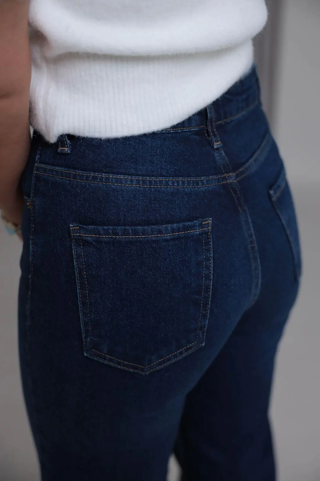 Yüksek Bel Wide Leg Jean KOYU MAVİ