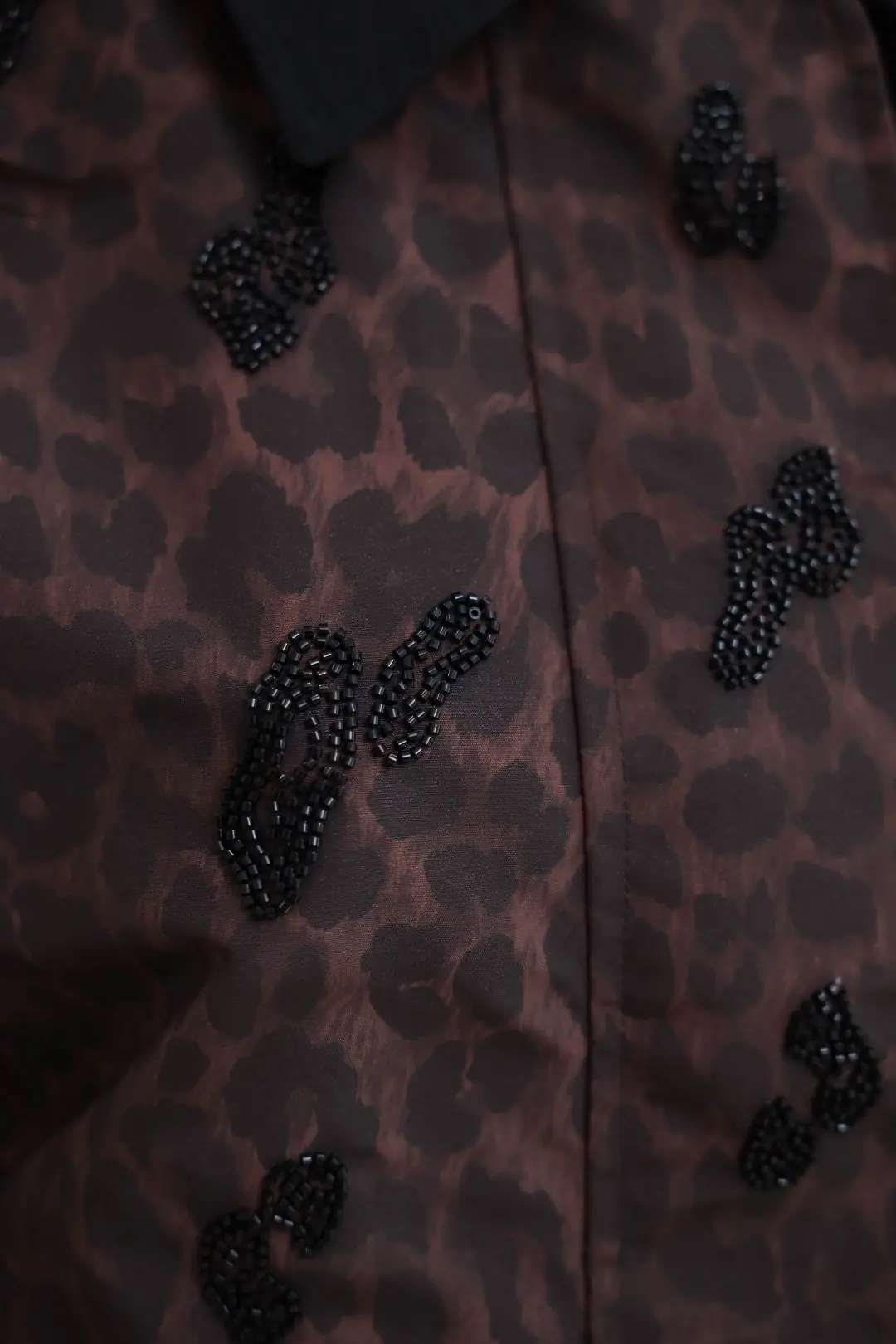 7664 Leopar Desenli Nakışlı Ceket LEOPAR