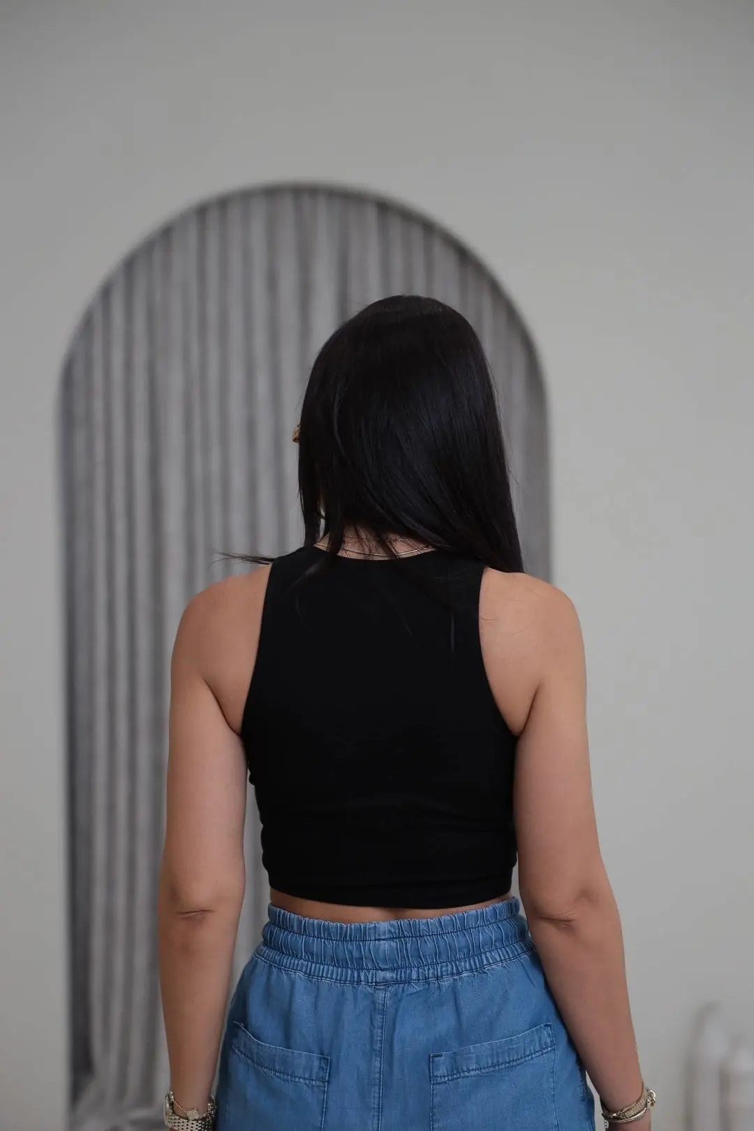 2941 Kolsuz Liyosel Crop Atlet SİYAH