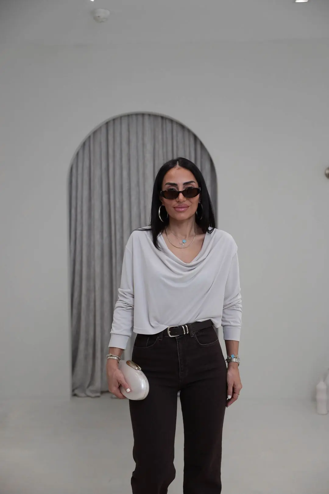 2424 Degaje Yaka Modal Bluz KREM