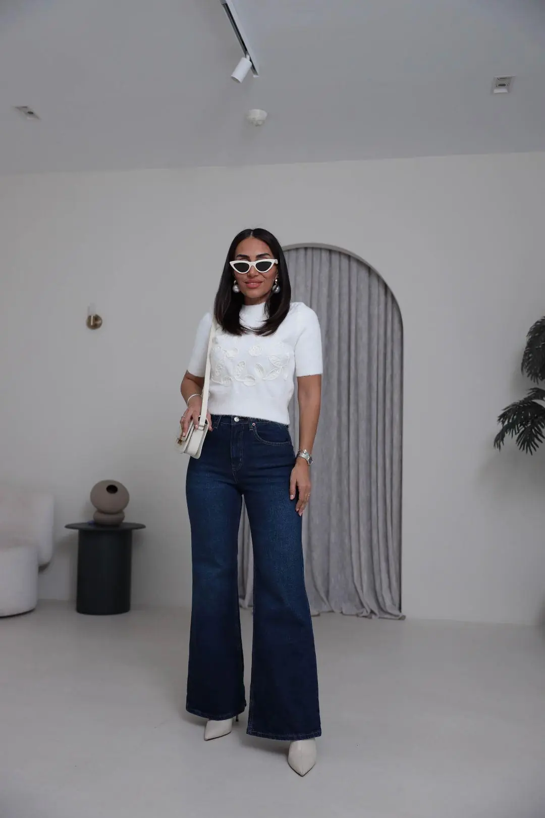 Yüksek Bel Wide Leg Jean KOYU MAVİ