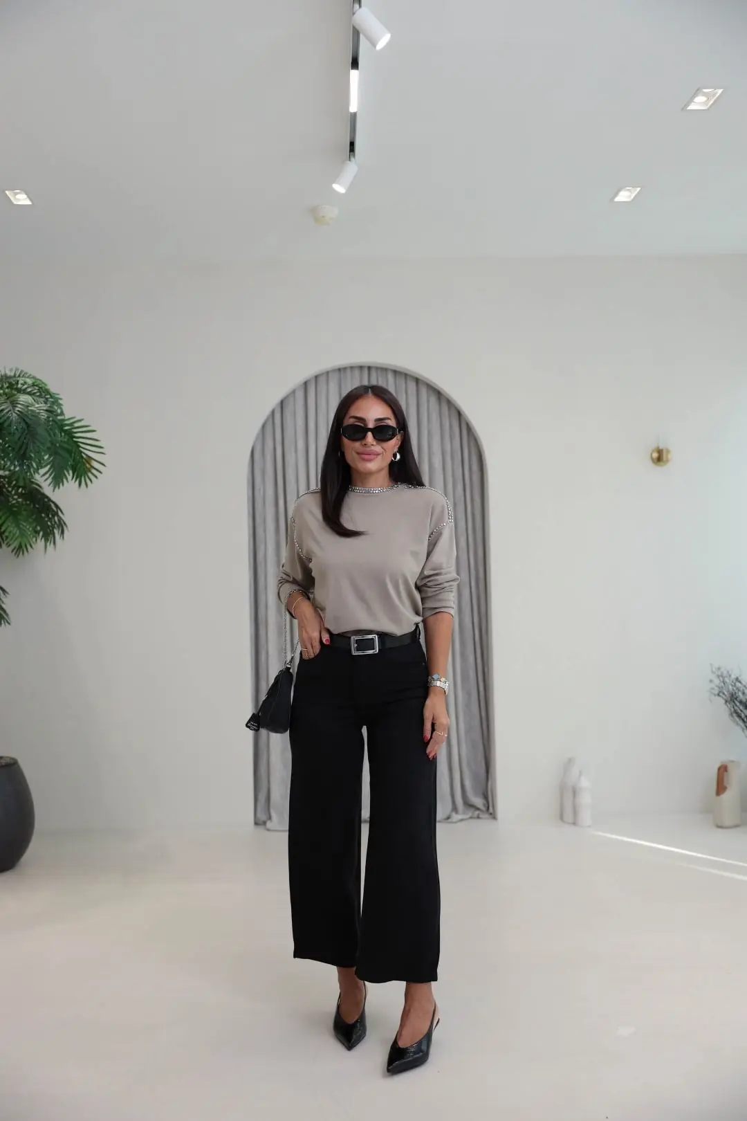 1027 Culotte Tencel Kumaş Pantolon SİYAH