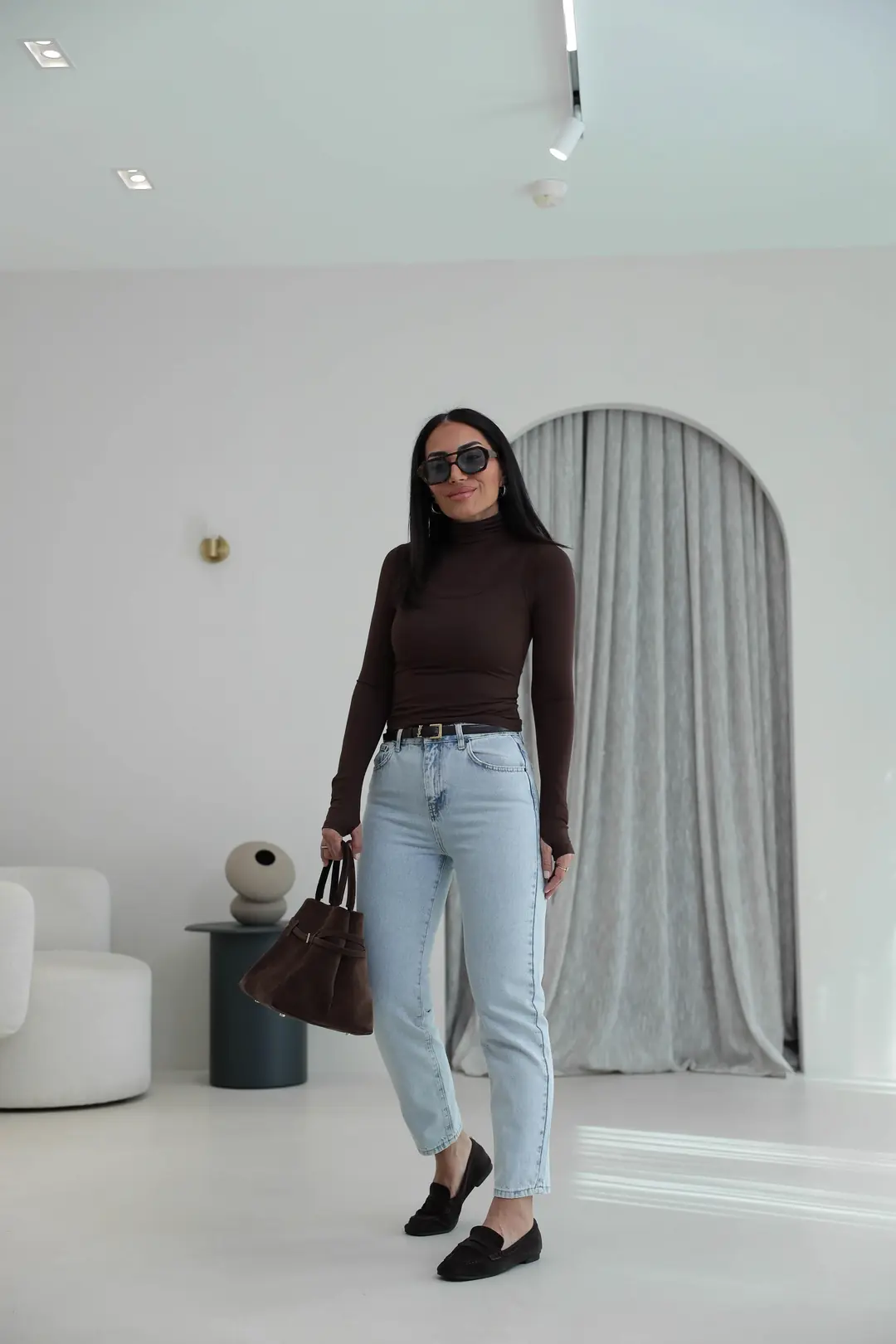 Orj İpkyl Mom Fit Jean BUZ MAVİ