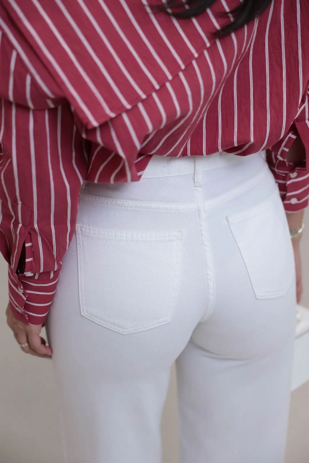 1480 Yüksek Bel Full Soft Doku Jean BEYAZ
