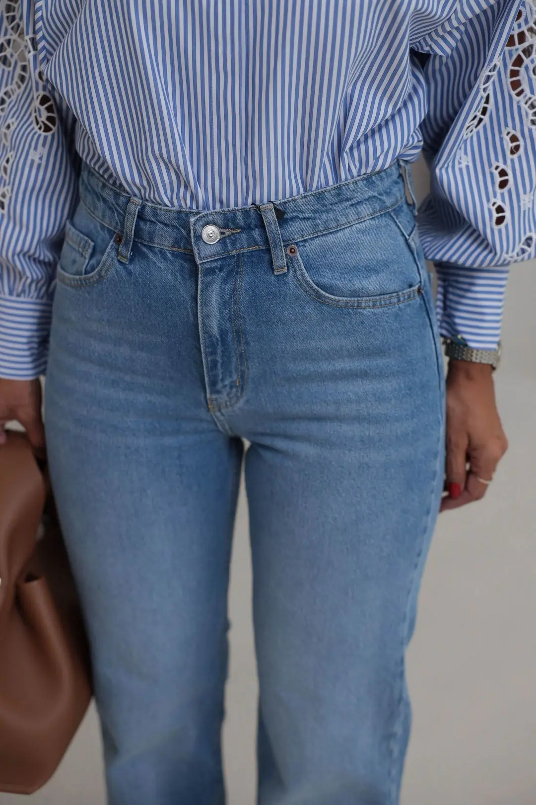 2411 Düz Paça Yüksek Bel Straight Jean MAVİ