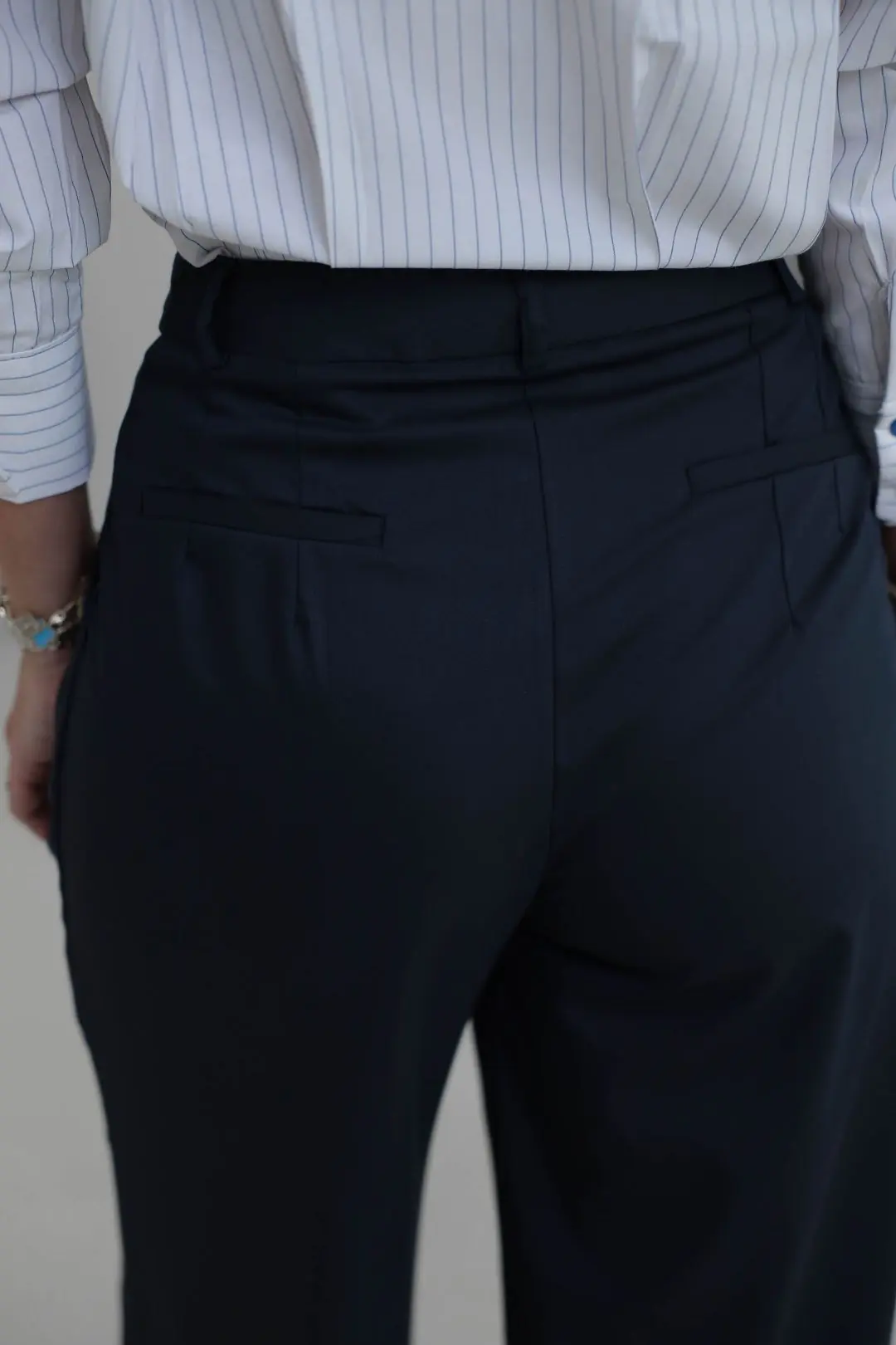 2079 Çift Pileli Bol Paça Pantolon LACİVERT