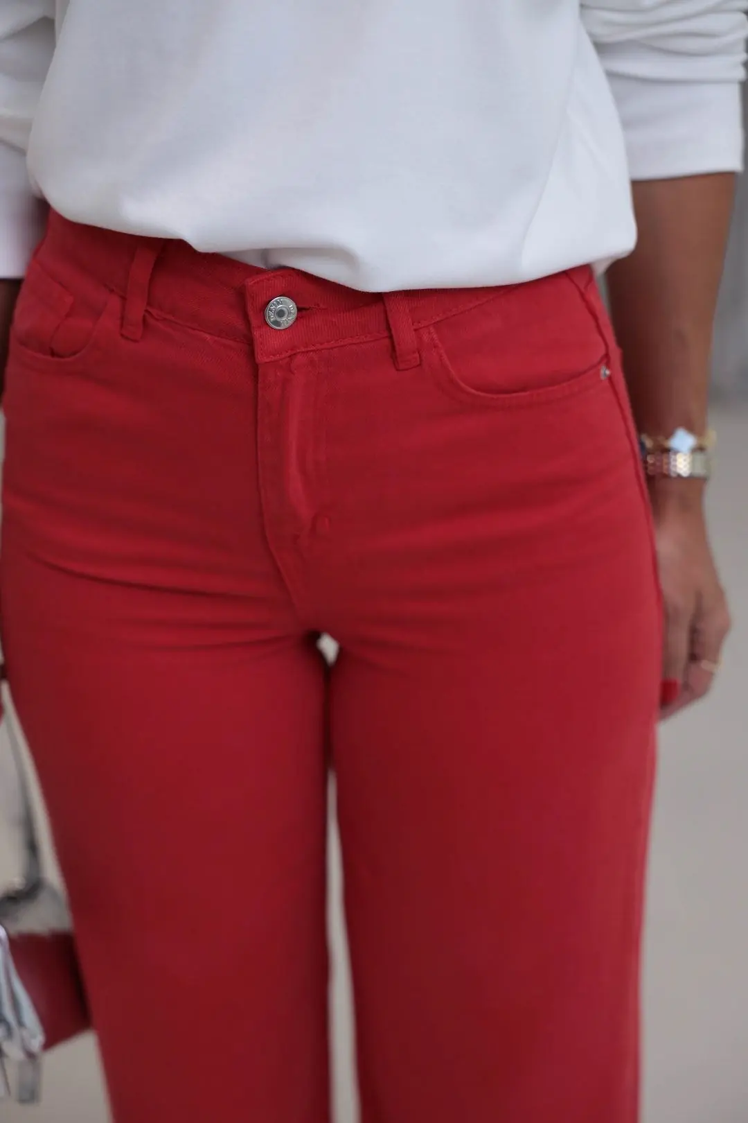 1027 Culotte Tencel Kumaş Pantolon KIRMIZI