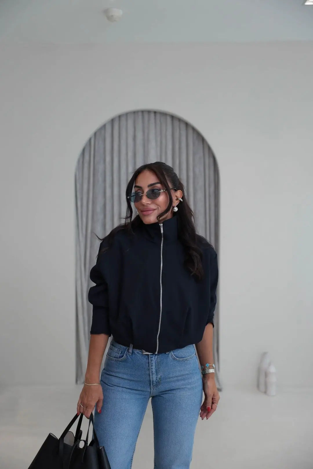 5819 Dik Yaka Bomber Ceket LACİVERT