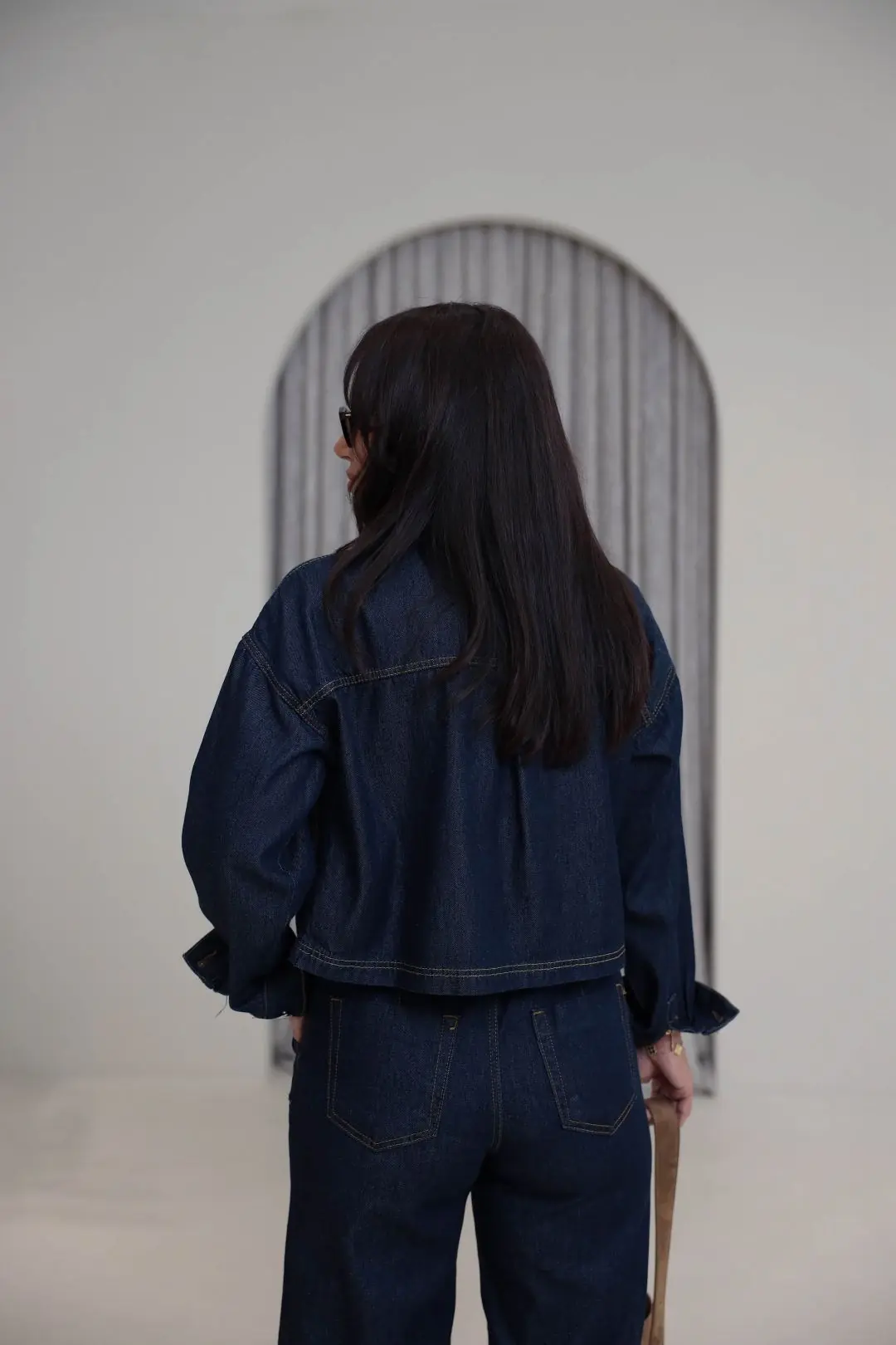 1149 Denim Kumaş Bomber Pantolon Takım LACİVERT
