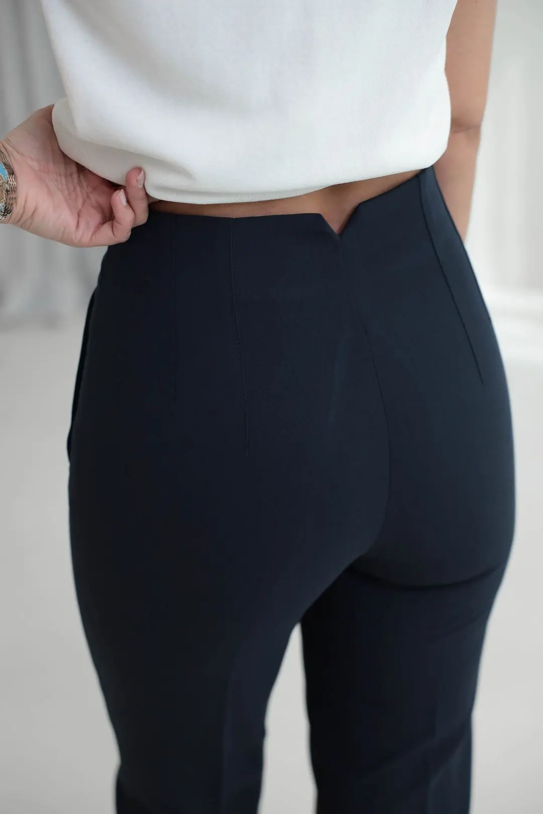 U5113-K Önü Flotalı Kumaş Pantolon LACİVERT