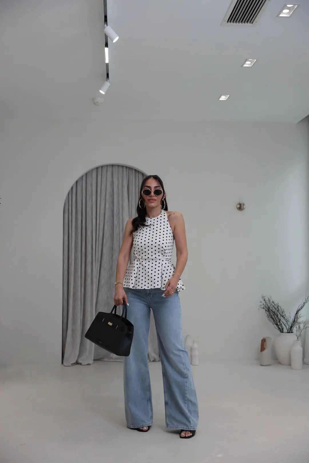 6823 Tencel Denim Bol Kalıp Pantolon AÇIK MAVİ