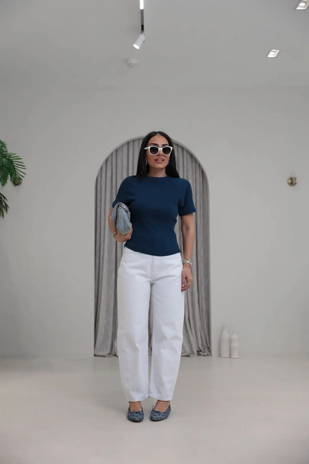 993 Rahat Kesim Barel Jean Pantolon BEYAZ