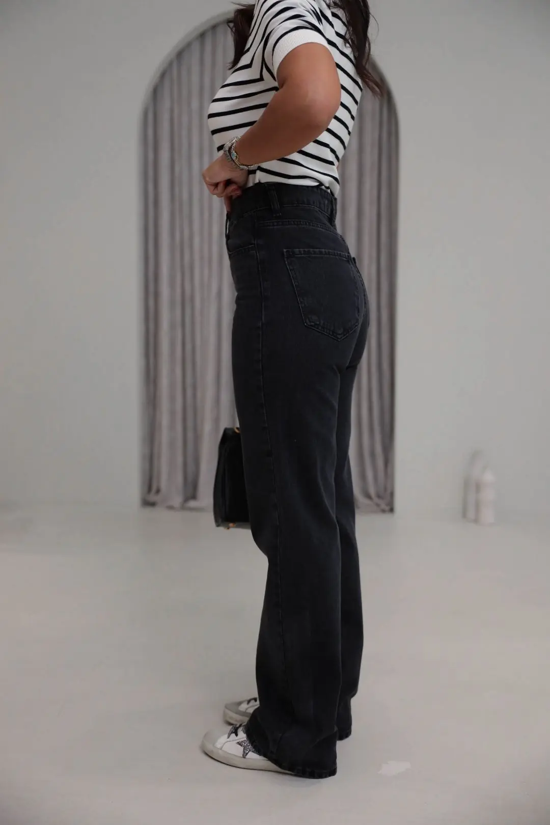 2411 Düz Paça Yüksek Bel Straight Jean ANTRASİT